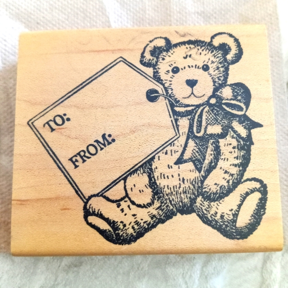 stamp Heaven teddy bear wooden stamp